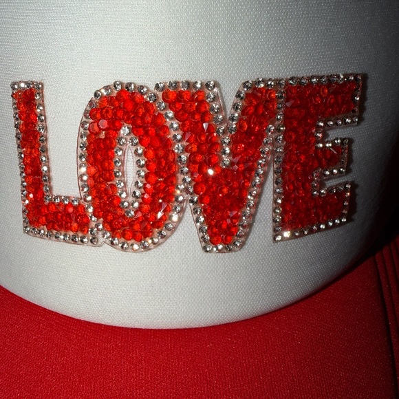 Rhinestone LOVE Trucker Hat - Picture 2 of 4